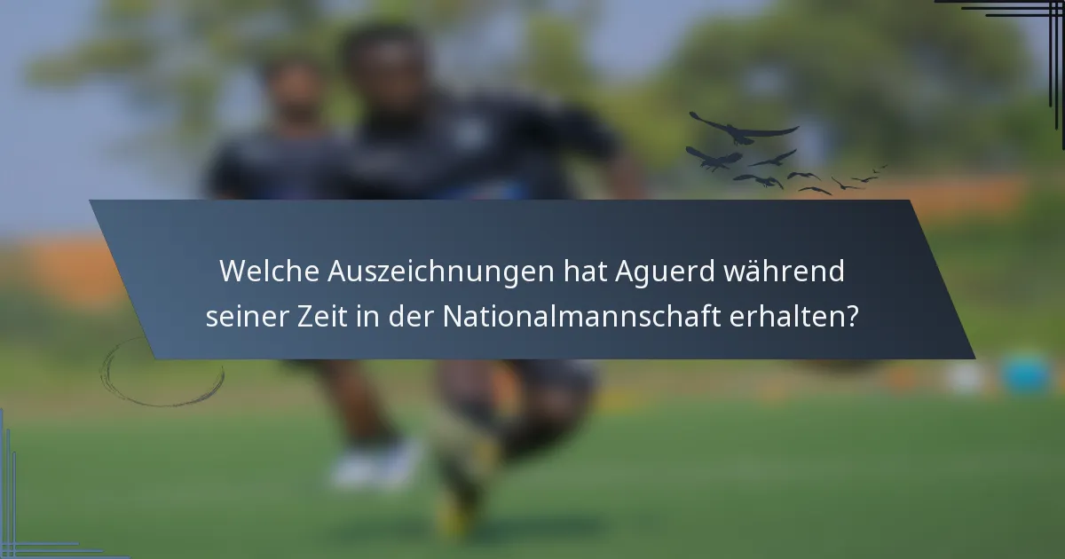 Welche Auszeichnungen hat Aguerd während seiner Zeit in der Nationalmannschaft erhalten?