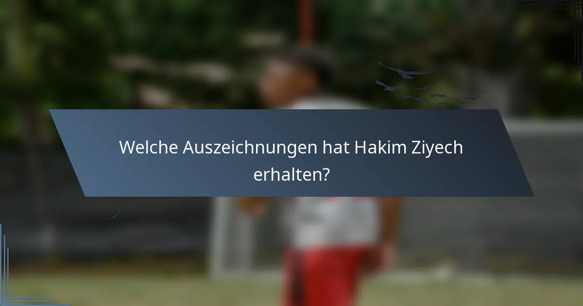 Welche Auszeichnungen hat Hakim Ziyech erhalten?