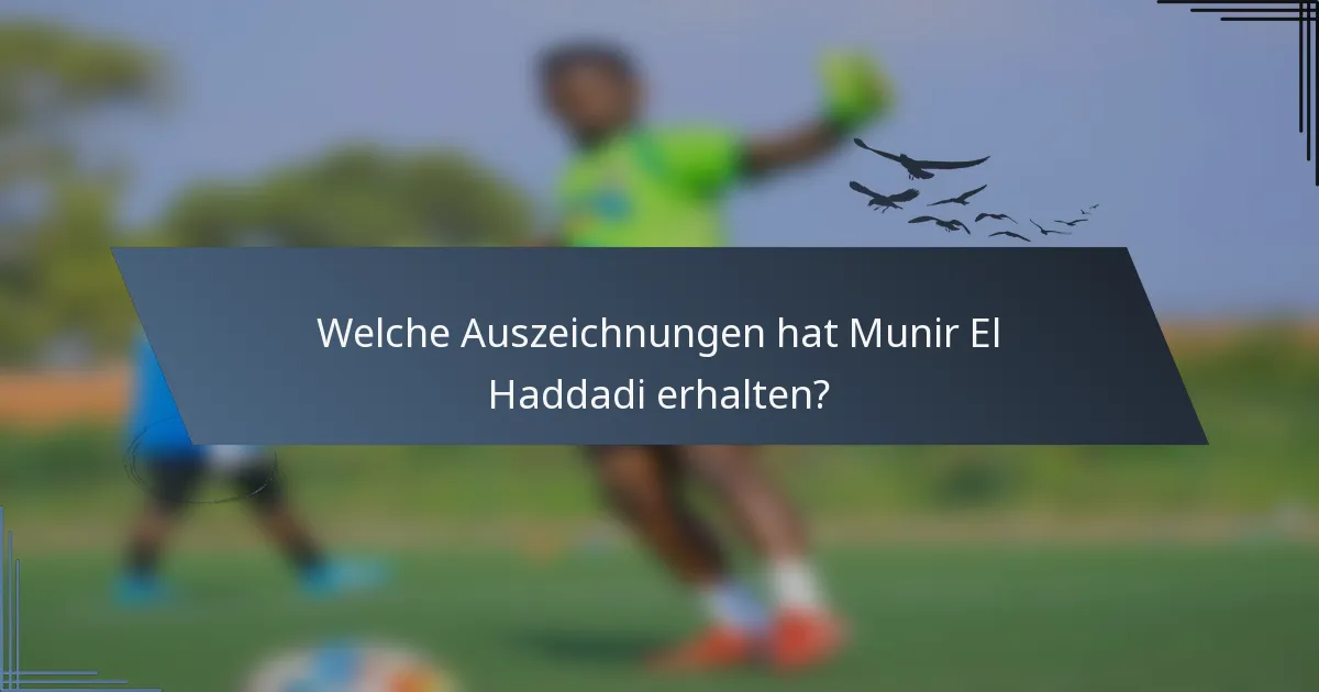 Welche Auszeichnungen hat Munir El Haddadi erhalten?