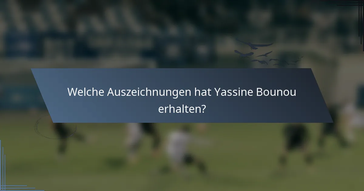 Welche Auszeichnungen hat Yassine Bounou erhalten?