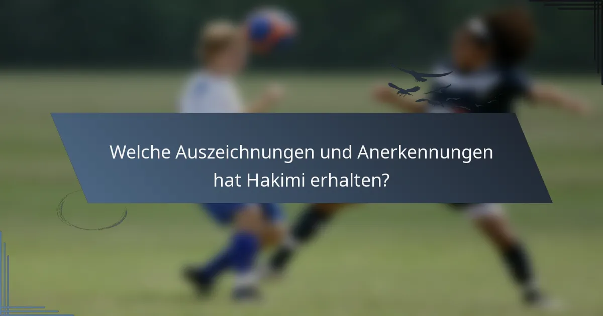 Welche Auszeichnungen und Anerkennungen hat Hakimi erhalten?