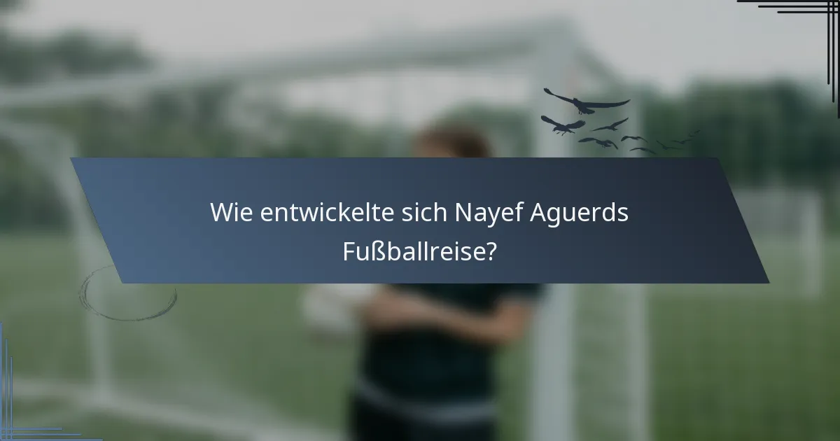 Wie entwickelte sich Nayef Aguerds Fußballreise?