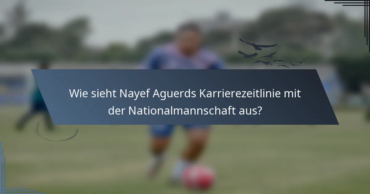 Wie sieht Nayef Aguerds Karrierezeitlinie mit der Nationalmannschaft aus?